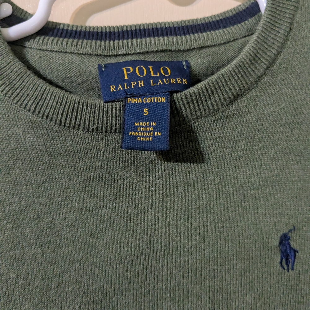 Polo by Ralph Lauren Boy's Olive Crewneck Sweater